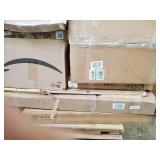 Miscellaneous Pallet: See pictures safety gates, car parts, bed frames, furniture, Curtain Rods, blinds, mystery boxes