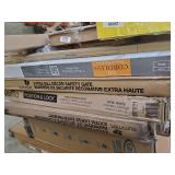 Miscellaneous Pallet: See pictures safety gates, car parts, bed frames, furniture, Curtain Rods, blinds, mystery boxes