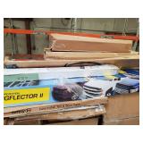 Miscellaneous Pallet: See pictures safety gates, car parts, bed frames, furniture, Curtain Rods, blinds, mystery boxes