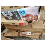 Miscellaneous Pallet: See pictures juicer, furniture, safety gates, Brother Ink, large mystery boxes