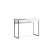Tvilum 2 Drawer Desk, White High Gloss