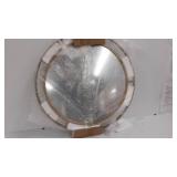 Glitzhome 28" Decorative Wall Mirrors Modern Deluxe Metal Round Wall Mirror with Golden Circle Ring Frame for Bedroom Bathroom Living Room Entryway