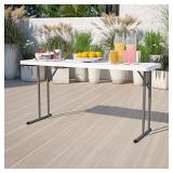 Flash Furniture 5-Foot Granite White Plastic Folding Training Table