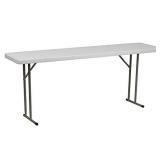 Flash Furniture 6-Foot Granite White Plastic Folding Training Table