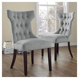 Dorel Living Clairborne Upholstered dining chair, set of 2, Gray