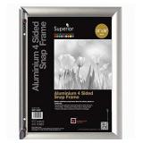 SECO Front Load Easy Open Snap Poster Frame/Picture Frame 24" x 36", Silver Metal Frame (SN2436NEW)