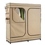 Honey-Can-Do WRD-01272 Double Door Storage Closet with Shoe Organizer, 60-Inch