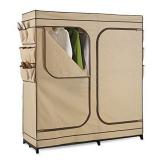 Honey-Can-Do WRD-01272 Double Door Storage Closet with Shoe Organizer, 60-Inch