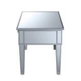Convenience Concepts Gold Coast Mirror Coffee Table with Two Drawers, Mirror / Silver Frame