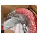 Flash Furniture Contemporary Red Vinyl Adjustable Height Barstool with Arms and Chrome Base