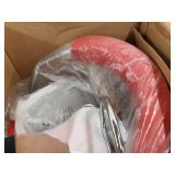 Flash Furniture Contemporary Red Vinyl Adjustable Height Barstool with Arms and Chrome Base