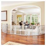 Toddleroo by North States Superyard 6 Panel Baby Play Yard/Barrier with Wall Mount Kit: Create a safe play area or extra wide baby gate anywhere. 38.5" - 201" wide, 18.5 ft. enclosure (26" tall, Gray)