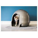 Petmate Booda Dome Clean Step Cat Litter Box, Brushed Nickel