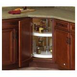 Knape & Vogt PFN32ST-W 31.5" by 32" by 32" Full-Round Polymer Lazy Susan Cabinet Organizer,White