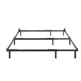 Olee Sleep 7 Inch Dura Metal Compact Steel Bed Frame, Adjustable for Full Queen King, Tool Free, Easy Assembly, Non Slip for Mattress & Box Spring, Black