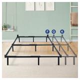 Olee Sleep 7 Inch Dura Metal Compact Steel Bed Frame, Adjustable for Full Queen King, Tool Free, Easy Assembly, Non Slip for Mattress & Box Spring, Black