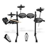 Alesis Drums Turbo Mesh Kit Electric Drum Set With 100+ Sounds, Mesh Drum Pads, Drum Sticks, Connection Cables and 60 Melodics Lessons