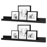 RANK Modern Photo Ledge Floating Shelves Wall Mounted Picture Frames Display Floating Shelf (Espresso, 2 x 36 inch)