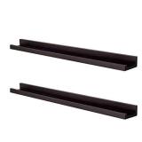 RANK Modern Photo Ledge Floating Shelves Wall Mounted Picture Frames Display Floating Shelf (Espresso, 2 x 36 inch)