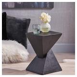 Christopher Knight Home 305826 Jerod Light-Weight Concrete Accent Table, Black