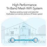NETGEAR Orbi Tri-band Whole Home Mesh WiFi System with 3Gbps Speed (RBK50) Router & Extender Replacement Covers Up to 5,000 sq. ft., 2-Pack Includes 1 Router & 1 Satellite White