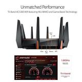 ASUS ROG Rapture WiFi Gaming Router (GT-AC5300) - Tri Band Gigabit Wireless Router, Quad-Core CPU, WTFast Game Accelerator, 8 GB Ports, AiMesh Compatible, Included Lifetime Internet Security