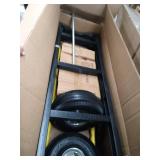 Harper Trucks 700 lb Capacity Glass Filled Nylon Convertible Hand Truck and Dolly with 10" Pneumatic Wheels , Black with yellow handle - PGDYK1635PKD