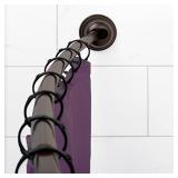Zenna Home NeverRust Rustproof Aluminum Tension Mount Curved Shower Rod, 50"-72", Oil Rubbed Bronze