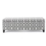 Christopher Knight Home Cleo Fabric Storage Ottoman, Grey Geometric Patterned