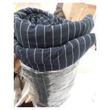 Wake In Cloud - Navy Striped Comforter, White Vertical Ticking Stripes Pattern on Navy Blue, 100% Cotton Fabric with Soft Microfiber Inner Fill Bedding (Queen Size)