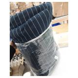 Wake In Cloud - Navy Striped Comforter, White Vertical Ticking Stripes Pattern on Navy Blue, 100% Cotton Fabric with Soft Microfiber Inner Fill Bedding (Queen Size)