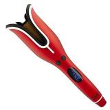CHI Spin N Curl Ceramic Rotating Curler, Ruby Red. Ideal for Shoulder-Length Hair between 6-16â inches.