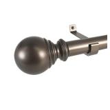 Decopolitan 30409-BZ72 Ball Single Telescoping Drapery Rod Set, Long, Bronze, 72 to 144-Inch