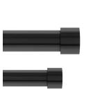 Umbra Cappa Double Curtain Rod, Includes 2 Matching Finials, Brackets & Hardware, 36 to 66-Inch, Brushed Black