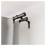 Umbra Cappa Double Curtain Rod, Includes 2 Matching Finials, Brackets & Hardware, 36 to 66-Inch, Brushed Black
