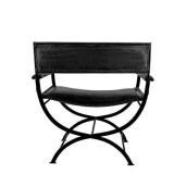 LR Home Faux Leather Director Accent Chair, 28" L x 17" W x 31" H, Black