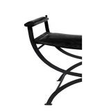 LR Home Faux Leather Director Accent Chair, 28" L x 17" W x 31" H, Black