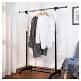 Honey-Can-Do Adjustable Height and Width Rolling Metal Clothes Rack GAR-01124 Chrome, 30 lbs
