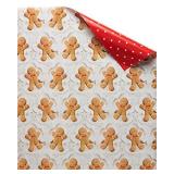 American Greetings Reversible Christmas Wrapping Paper, Gingerbread, Ornaments and Peppermints (3 Pack, 120 sq. ft.)