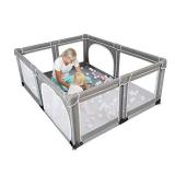 YOBEST Baby Playpen, Extra Large Playyard for Baby, Play Pens for Babies and Toddlers, Sturdy Safety Huge Baby Fence Play Area Center with Gate, Giant Play Yard for Kids, Twins, Child, Infants