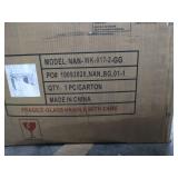 Flash Furniture White Computer Desk with Frosted Glass Top and Three Drawer Pedestal