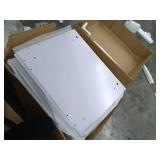 Flash Furniture White Computer Desk with Frosted Glass Top and Three Drawer Pedestal