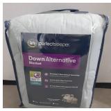 Full/Queen 300 Thread Count Down Alternative Quilted Bed Blanket Seaglass - Serta