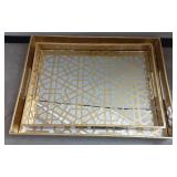 CosmoLiving by Cosmopolitan Gold Plastic Decorative Tray (Set of 2)