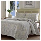 Tommy Bahama Turtle Cove Turquoise/Aqua Reversible 3-Piece King Quilt Set Bedding