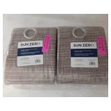 Lot Of Two Curtains-Kline Burlap Weave 52" x 63" Thermal Blackout Curtain Panel