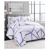 Vince Camuto Obelis Metallic 3 Piece Duvet Set, Full/Queen Bedding