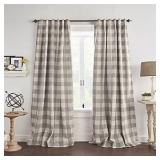 Lot Of 2 Curtains - Grainger Buffalo Check 52"x 95" Blackout Curtain Panel