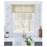 Lot Of 2 Curtains- Archaeo Slub Textured Cafe Curtain Valance, 56" x 14"