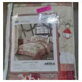 MarCielo 3 Piece Christmas Rustic Lodge Queen/Full Size Deer Quilted Bedspread/Quiltge Deer Quilt Quilted Bedspread Printed Quilt Bedding Throw Blanket Coverlet Lightweight Bedspread Queen Size BY010